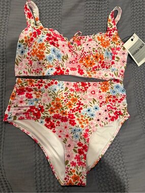 Hanna Nikole Floral Two-Piece High-Waist Bikini - Pink Multi